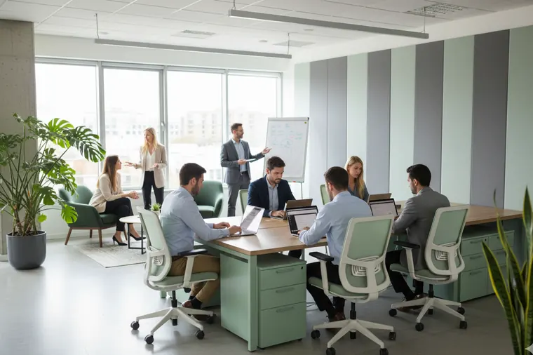 Nadviva team collaborating in a bright office